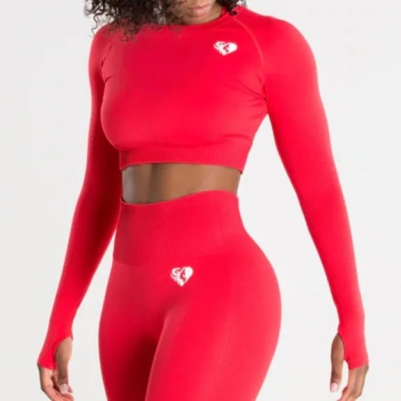 Womens best power seamless legging and long sleeve crop top set - Picture 3 of 9